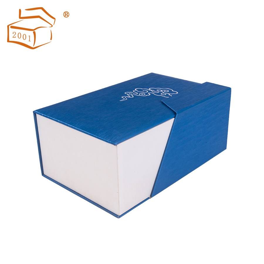 Handmade blue paper gift pen packaging box